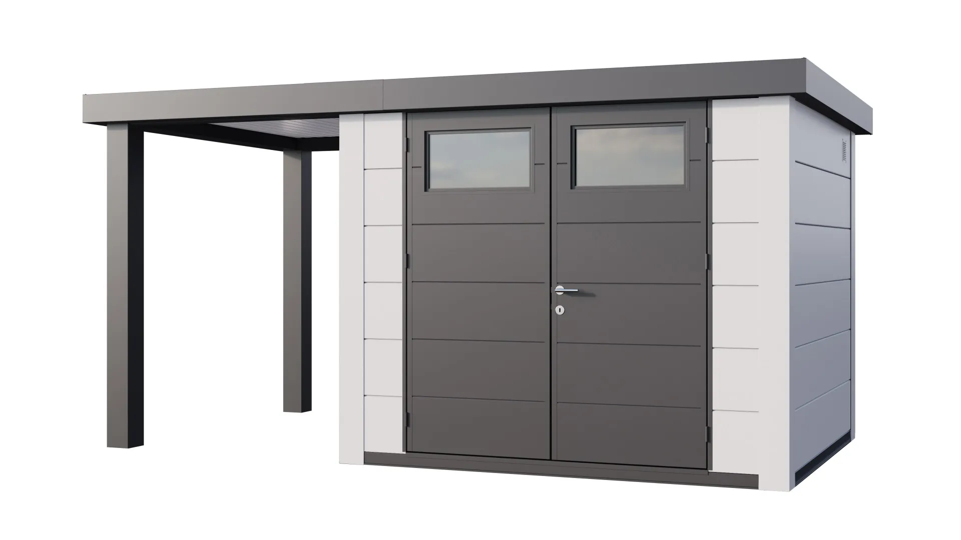 Telluria | Tuinhuis Classico 2724 met Overkapping Open Lounge Small | Links | Wit