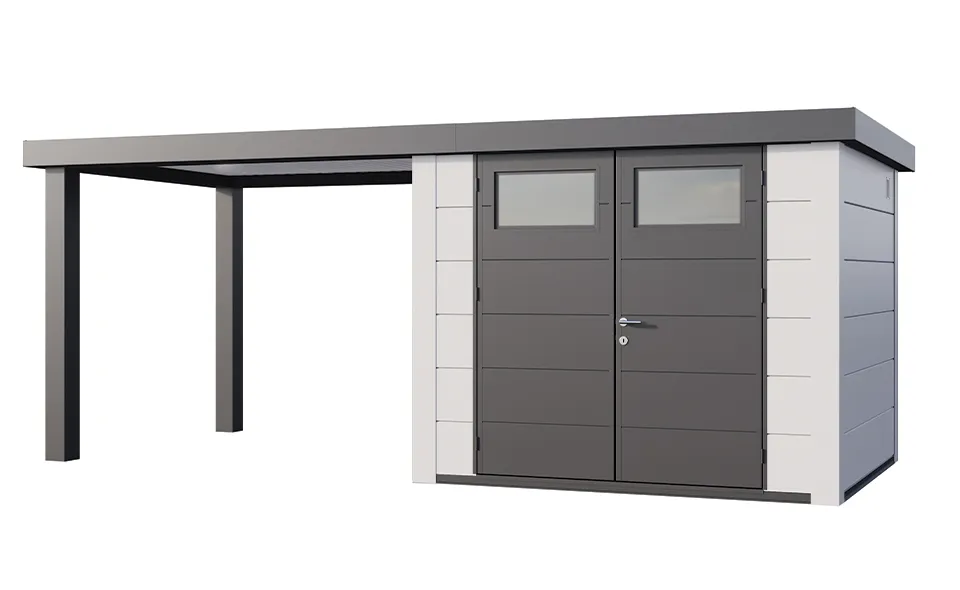 Telluria | Tuinhuis Classico 2724 met Overkapping Open Lounge Large | Links | Wit