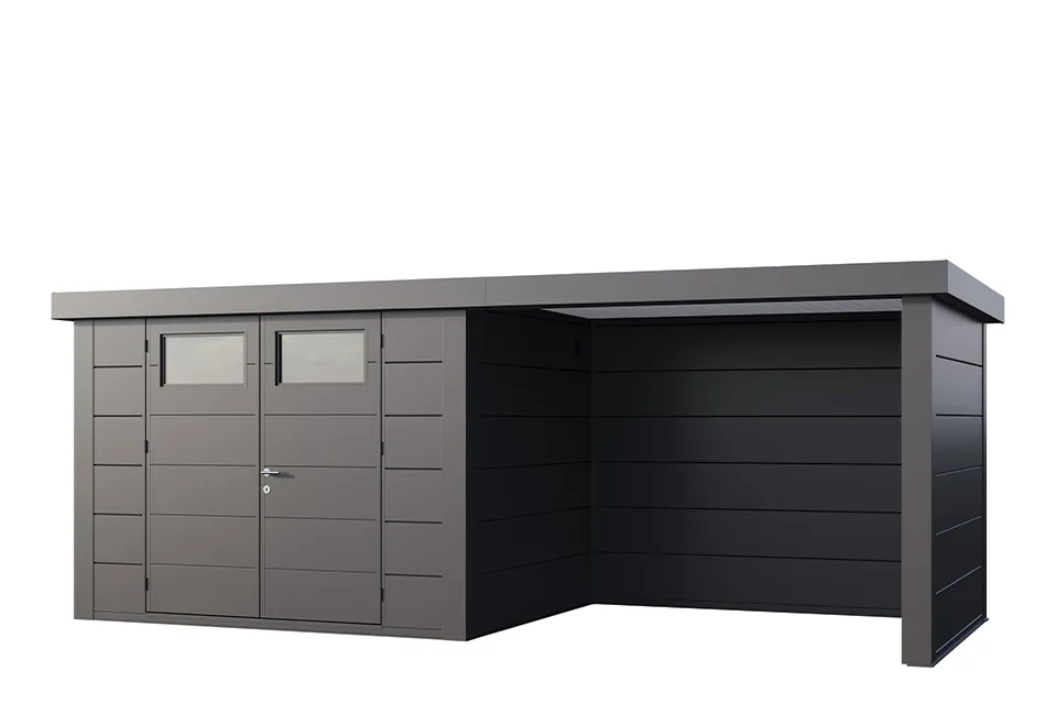 Telluria | Tuinhuis Classico 3024 met Overkapping Lounge Small | Rechts | Antraciet