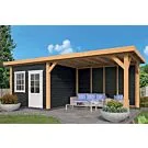 Tuindeco | Holten Tuinhuis met Overkapping | Zwarte Wanden