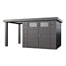 Telluria | Tuinhuis Classico 2724 met Overkapping Open Lounge Small | Links | Antraciet