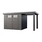 Telluria | Tuinhuis Classico 2724 met Overkapping Open Lounge Small | Rechts | Antraciet