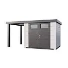 Telluria | Tuinhuis Classico 2724 met Overkapping Open Lounge Small | Links | Wit