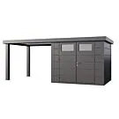 Telluria | Tuinhuis Classico 2724 met Overkapping Open Lounge Large | Links | Antraciet