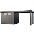Telluria | Tuinhuis Classico 2724 met Overkapping Open Lounge Large | Rechts | Antraciet