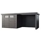 Telluria | Tuinhuis Classico 2724 met Overkapping Lounge Small | Rechts | Antraciet