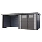 Telluria | Tuinhuis Classico 2724 met Overkapping Lounge Small | Links | Lichtgrijs