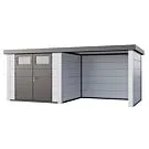 Telluria | Tuinhuis Classico 2724 met Overkapping Lounge Small | Rechts | Wit