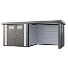 Telluria | Tuinhuis Classico 2724 met Overkapping Lounge Small met Ramen | Rechts | Wit-Antraciet