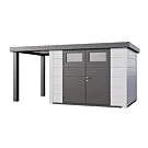 Telluria | Tuinhuis Classico 3024 met Overkapping Open Lounge Small | Links | Wit
