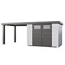 Telluria | Tuinhuis Classico 3024 met Overkapping Open Lounge Large | Links | Wit