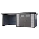 Telluria | Tuinhuis Classico 3024 met Overkapping Lounge Small | Links | Lichtgrijs