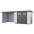 Telluria | Tuinhuis Classico 3024 met Overkapping Lounge Small | Links | Wit