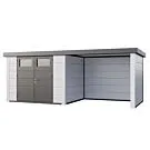 Telluria | Tuinhuis Classico 3024 met Overkapping Lounge Small | Rechts | Wit