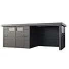 Telluria | Tuinhuis Classico 3024 met Overkapping Lounge Small met Ramen | Rechts | Antraciet