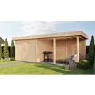 Lugarde Select Modern | Tuinhuis Lelystad met Veranda Rechts 300 + 400 x 300 | Onbehandeld