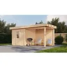 Lugarde Select Modern | Tuinhuis Vught met Veranda Rechts 250 + 300 x 250 | Onbehandeld