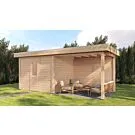 Lugarde Select Modern | Tuinhuis Tilburg met Veranda Rechts 300 + 300 x 250 | Onbehandeld