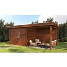 Lugarde Select Modern | Tuinhuis Tilburg met Veranda 300 + 300 x 250 | Bruin Geolied