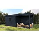 Lugarde Select Modern | Tuinhuis Tilburg met Veranda 300 + 300 x 250 | Zwart Geolied