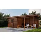 Lugarde Select Modern | Tuinhuis Apeldoorn met Veranda Rechts 300 + 400 x 250 | Bruin Geolied