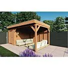 Fonteyn | Tuinhuis met Overkapping Traditioneel 5500 x 3300 | Onbehandelde Douglas Wanden