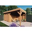 Fonteyn | Tuinhuis met Overkapping Traditioneel 5950 x 3300 | Onbehandelde Douglas Wanden