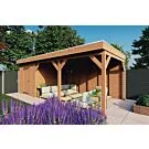 Fonteyn | Tuinhuis met Overkapping Traditioneel 7300 x 3300 | Onbehandelde Douglas Wanden