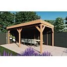 Fonteyn | Overkapping Traditioneel 5950 x 3300 | Zwart Geïmpregneerde Vuren Wanden