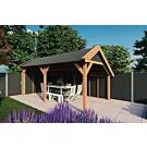 Fonteyn | Kapschuur Traditioneel 6150 x 3400 | Zwart Geïmpregneerde Vuren Wanden