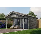 Lugarde Select | Tuinhuis Katwijk met Overkapping 400 + 200 x 300 | Keteldruk Grijs