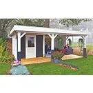 Lugarde | Tuinhuis platdak met overkapping PS8