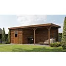 Lugarde Select | Blokhut Ede met Overkapping 250 + 400 x 250 | Keteldruk Bruin