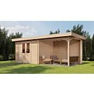 Lugarde Select | Tuinhuis Wageningen met Overkapping Rechts 300 + 300 x 250 | Onbehandeld