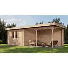 Lugarde Select | Tuinhuis Harderwijk met Overkapping Rechts 300 + 400 x 300 | Onbehandeld