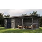 Lugarde Select | Tuinhuis Harderwijk met Overkapping Rechts 300 + 400 x 300 | Keteldruk Grijs