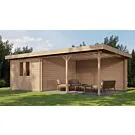 Lugarde Select | Tuinhuis Culemborg met Overkapping Rechts 300 + 400 x 400 | Onbehandeld