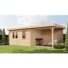 Lugarde Select | Tuinhuis Elst met Overkapping Rechts 400 + 300 x 300 | Onbehandeld