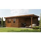 Lugarde Select | Tuinhuis Elst met Overkapping Rechts 400 + 300 x 300 | Keteldruk Bruin