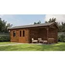 Lugarde Select | Tuinhuis Holten met Overkapping Rechts 400 + 300 x 300 | Keteldruk Bruin