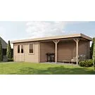 Lugarde Select | Tuinhuis Huissen met Overkapping Rechts 400 + 400 x 300 | Onbehandeld