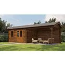 Lugarde Select | Tuinhuis Voorst met Overkapping Rechts 400 + 400 x 300 | Keteldruk Bruin