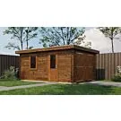 Lugarde Select | Blokhut Eibergen met Garagedeur 350 x 500 | Keteldruk Bruin