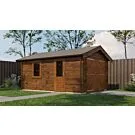 Lugarde Select | Blokhut Opheusden met Garagedeur 350 x 500 | Keteldruk Bruin