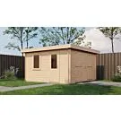 Lugarde Select | Tuinhuis Groenlo met Garagedeur 400 x 400 | Onbehandeld