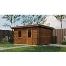 Lugarde Select | Tuinhuis Groenlo met Garagedeur 400 x 400 | Keteldruk Bruin