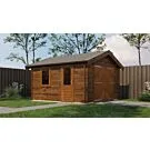 Lugarde Select | Tuinhuis Maurik met Garagedeur 400 x 400 | Keteldruk Bruin