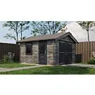 Lugarde Select | Blokhut Maurik met Garagedeur 400 x 400 | Keteldruk Grijs