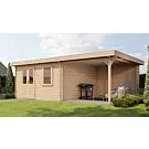 Lugarde Select | Blokhut Wehl met Overkapping 400 + 300 x 400 | Onbehandeld