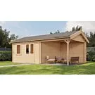 Lugarde Select | Tuinhuis Oosterbeek met Overkapping Rechts 400 + 300 x 400 | Onbehandeld